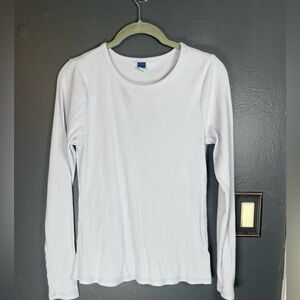 Old Navy Light Blue Ribbed Long Sleeve Top | Size L | Minimal Basic Layer